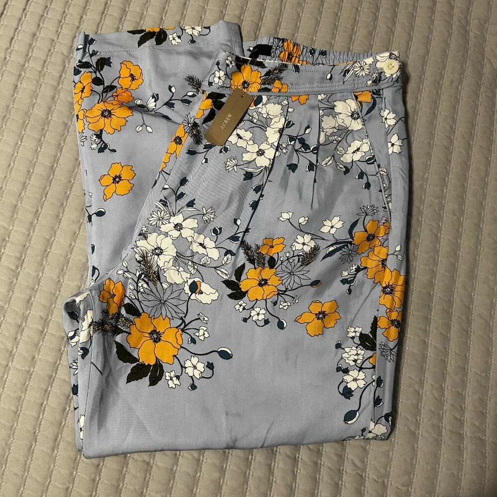 NWT J.Crew Garden Floral High-Rise Pants Size 12 Women’s Viscose Spring Summer